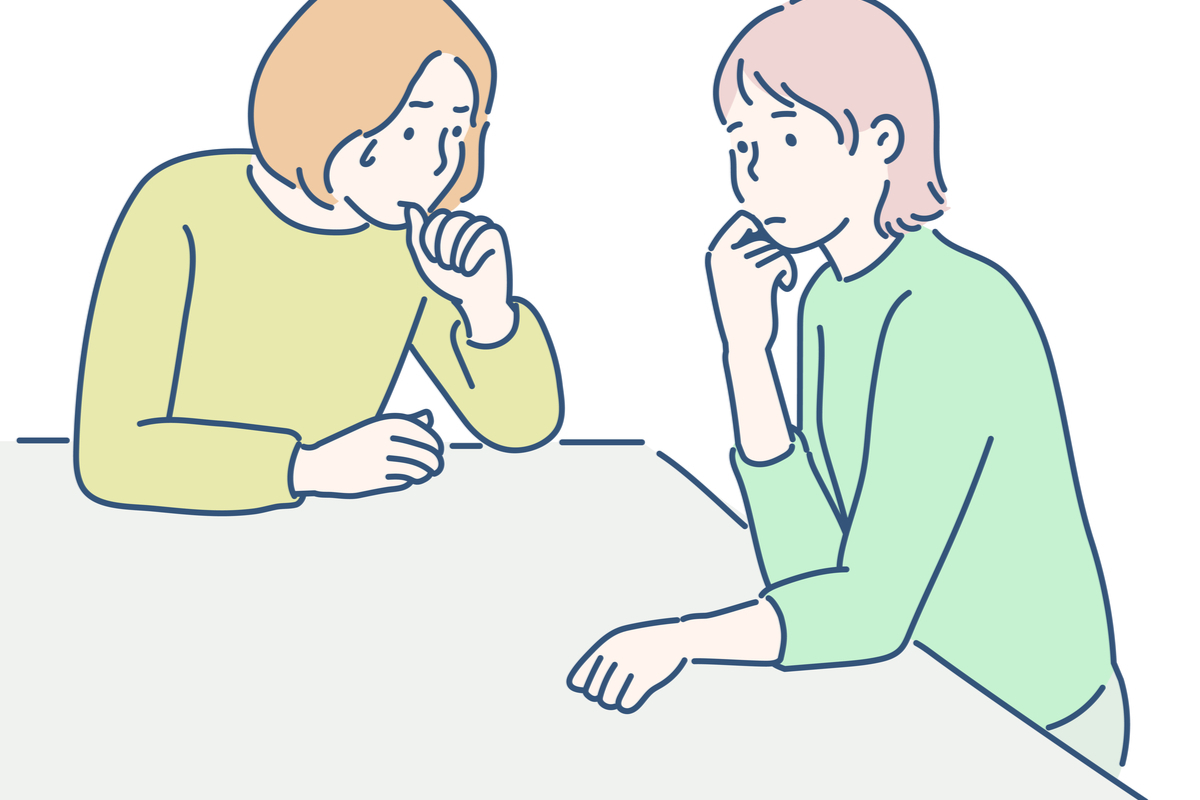 打ち明け話をする